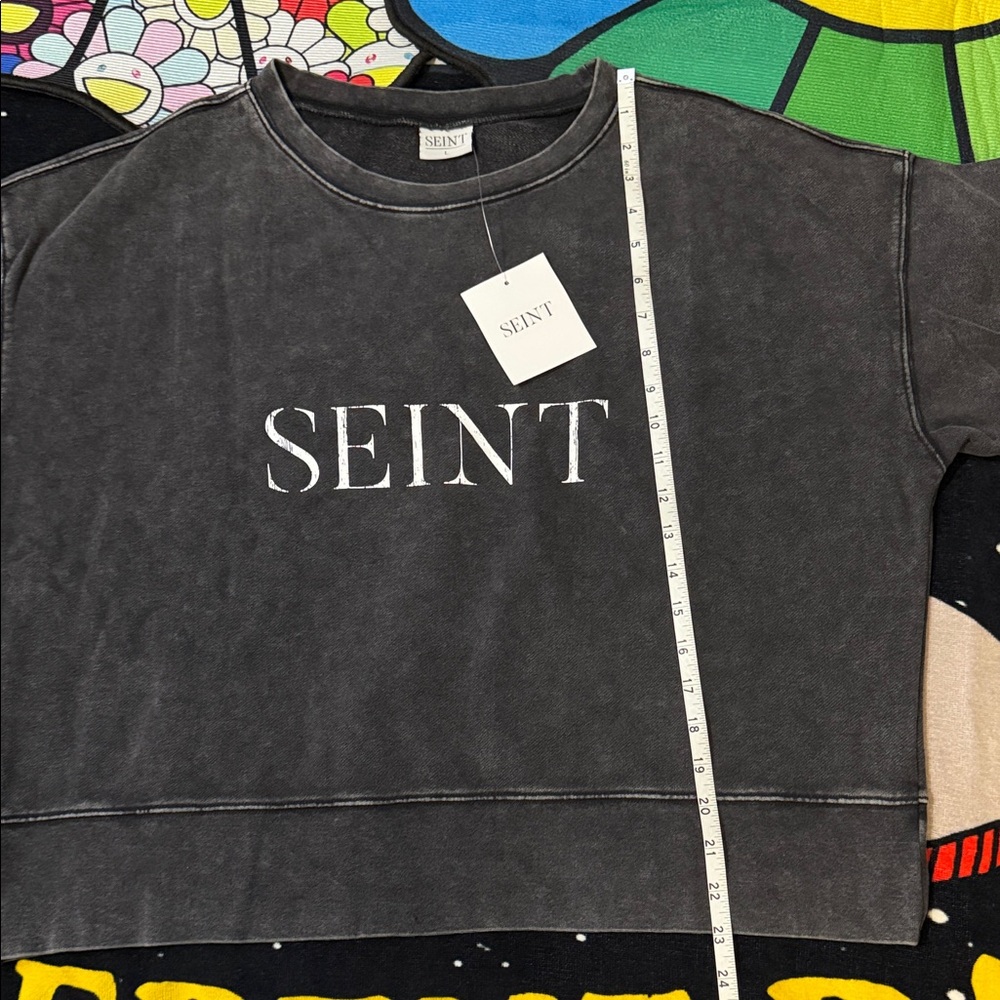 Seint Beauty Cropped Acid Wash Crewneck - Picture 8 of 13